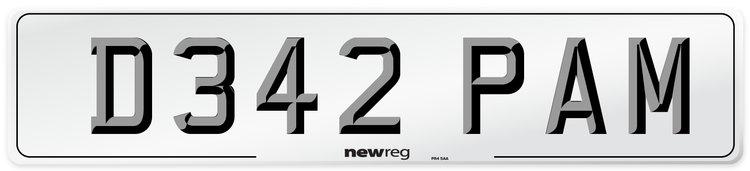 D342 PAM Front Number Plate