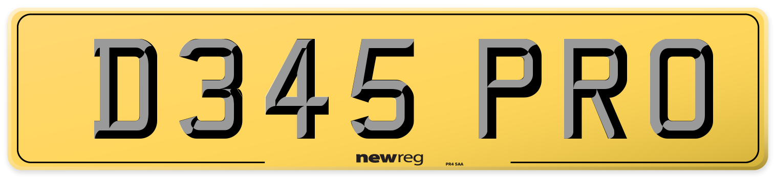 D345 PRO Rear Number Plate