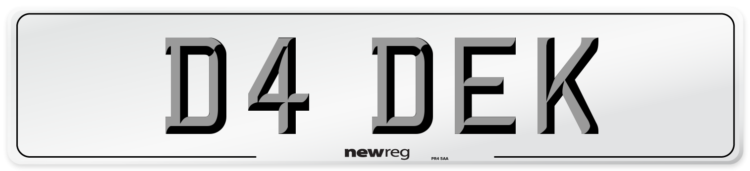 D4 DEK Front Number Plate