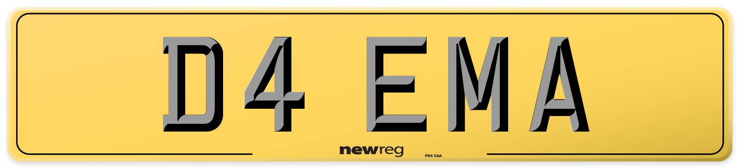 D4 EMA Rear Number Plate