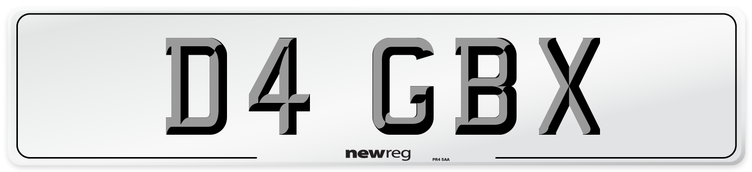 D4 GBX Front Number Plate