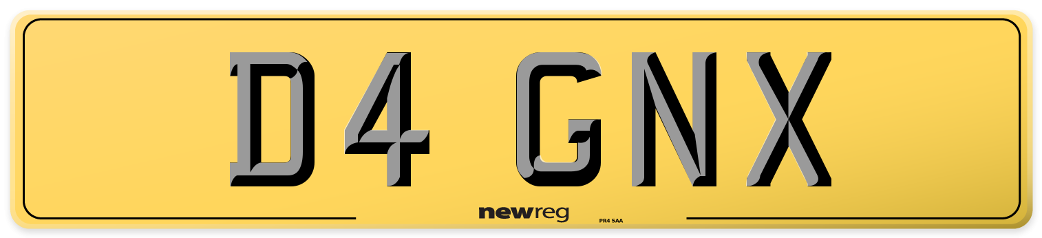 D4 GNX Rear Number Plate