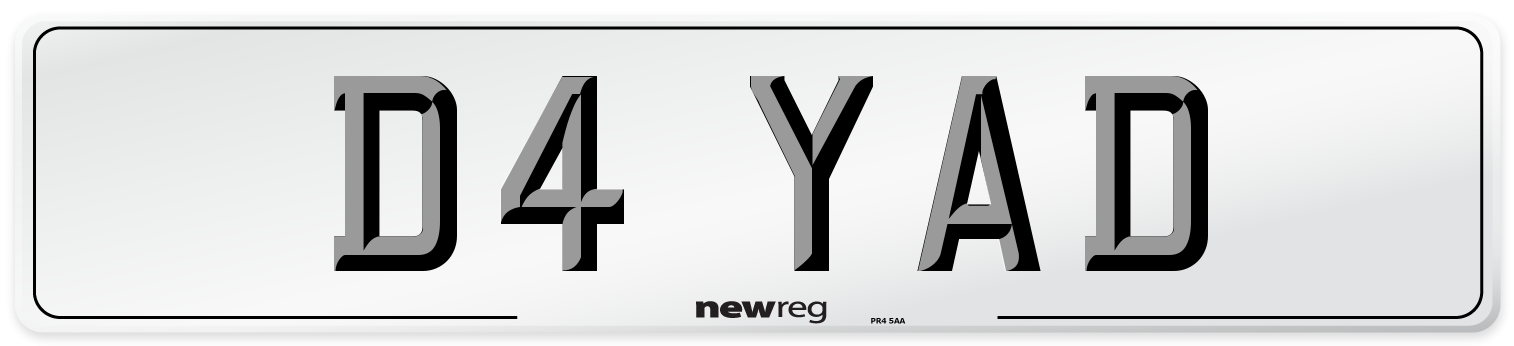 D4 YAD Front Number Plate