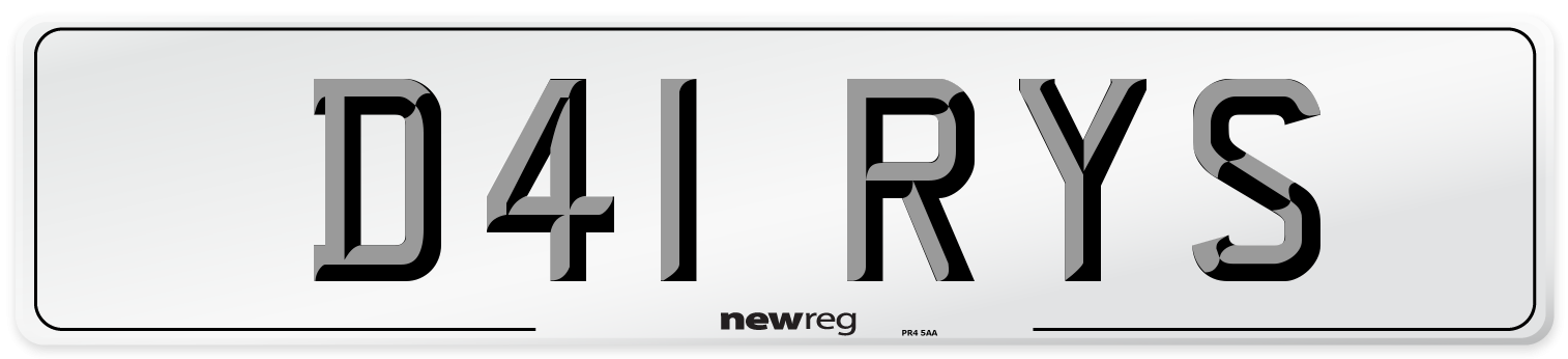 D41 RYS Front Number Plate