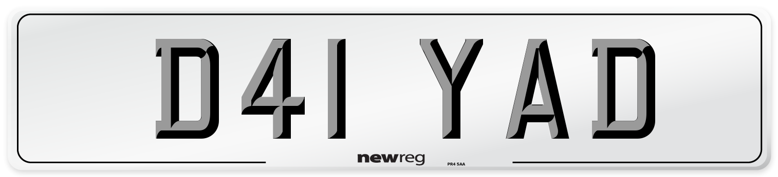 D41 YAD Front Number Plate