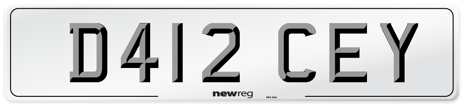 D412 CEY Front Number Plate