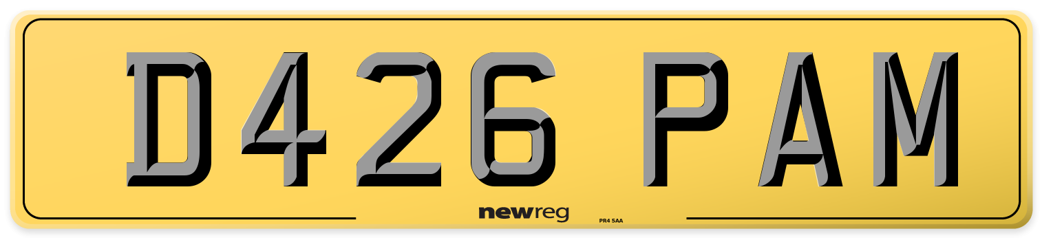 D426 PAM Rear Number Plate