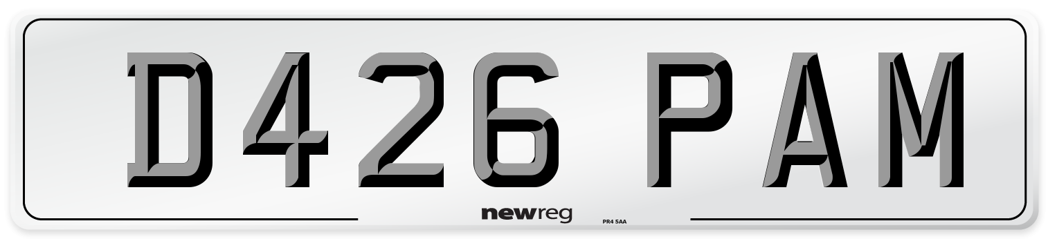 D426 PAM Front Number Plate