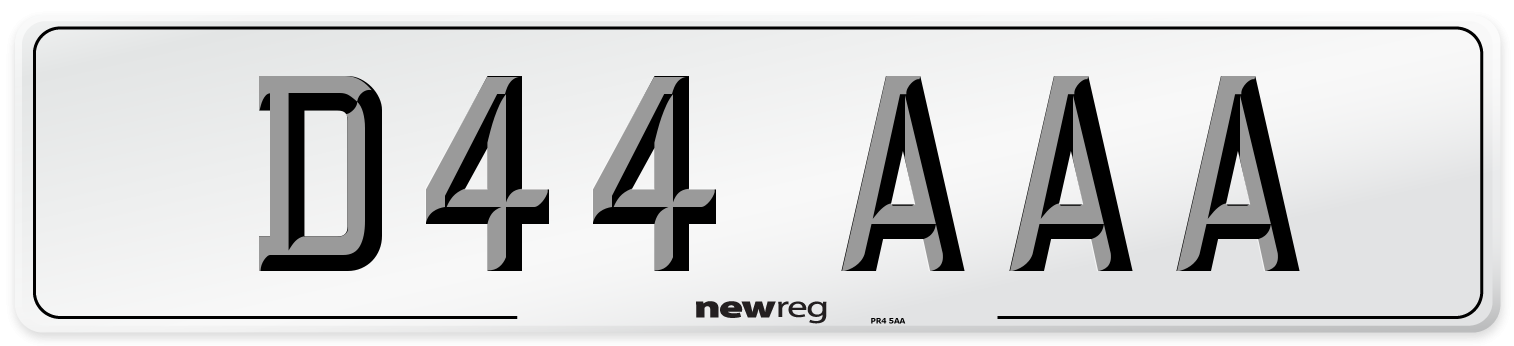 D44 AAA Front Number Plate