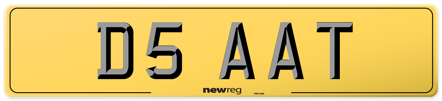 D5 AAT Rear Number Plate