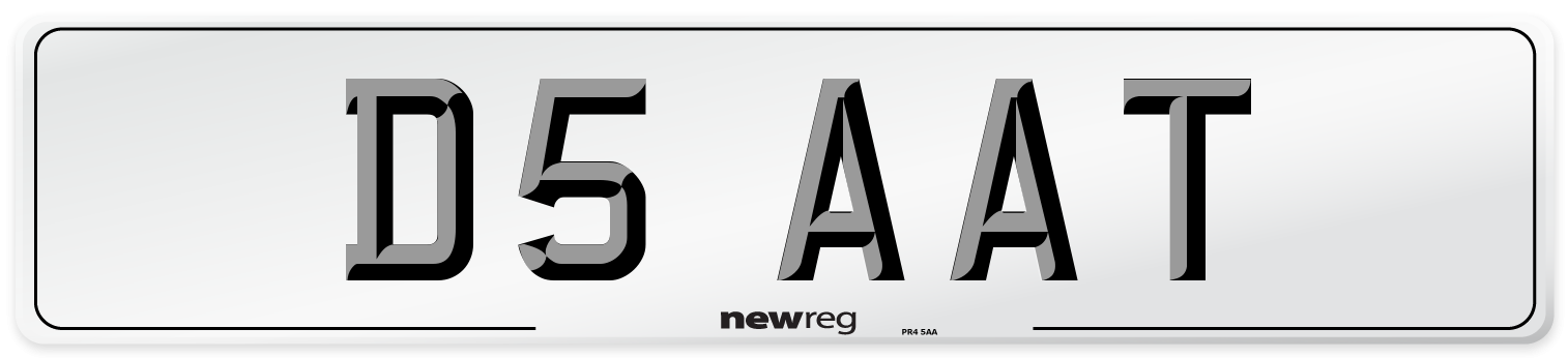 D5 AAT Front Number Plate