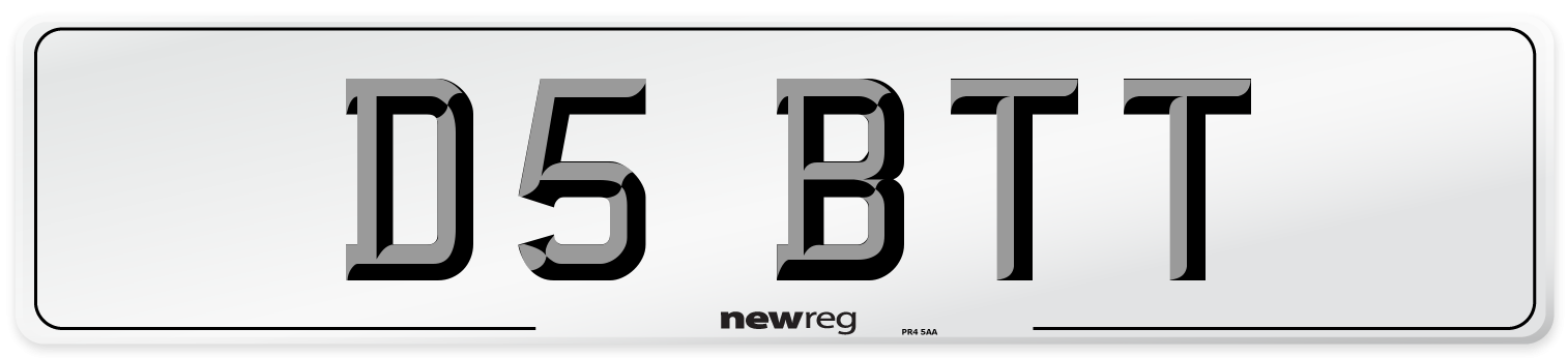 D5 BTT Front Number Plate