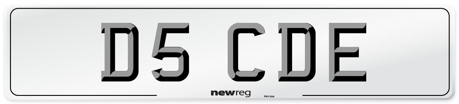 D5 CDE Front Number Plate