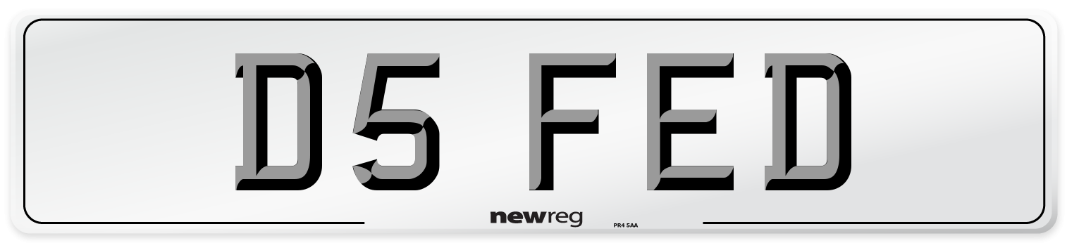 D5 FED Front Number Plate
