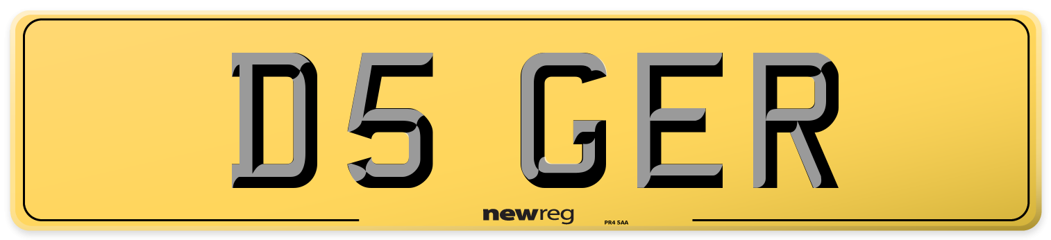 D5 GER Rear Number Plate
