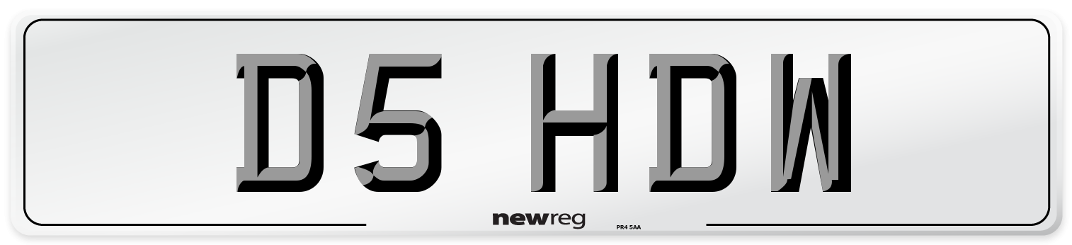 D5 HDW Front Number Plate
