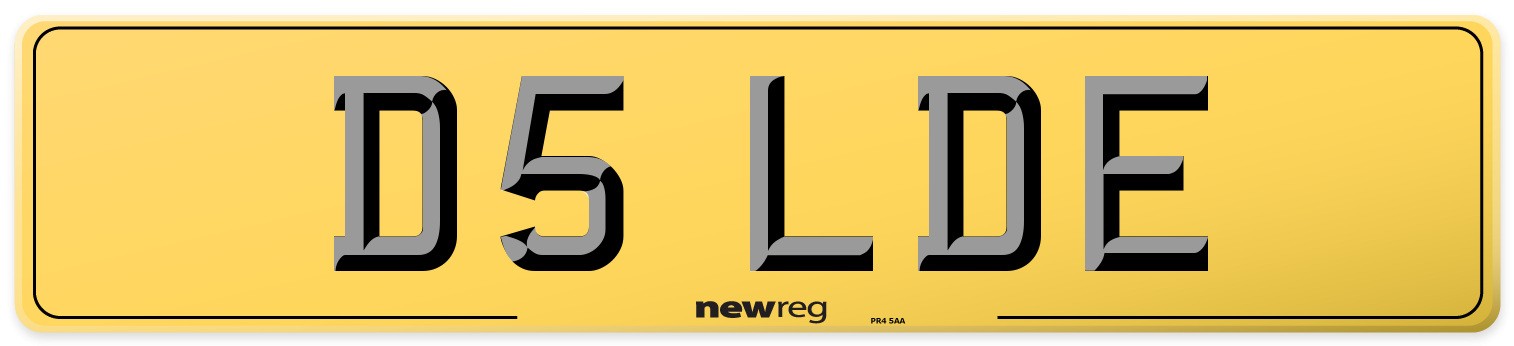 D5 LDE Rear Number Plate