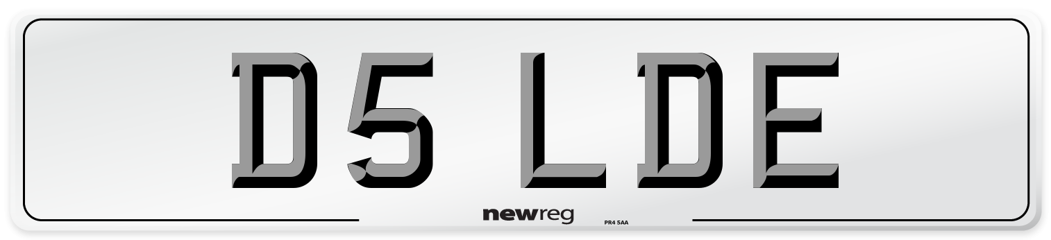 D5 LDE Front Number Plate
