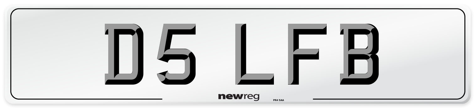 D5 LFB Front Number Plate
