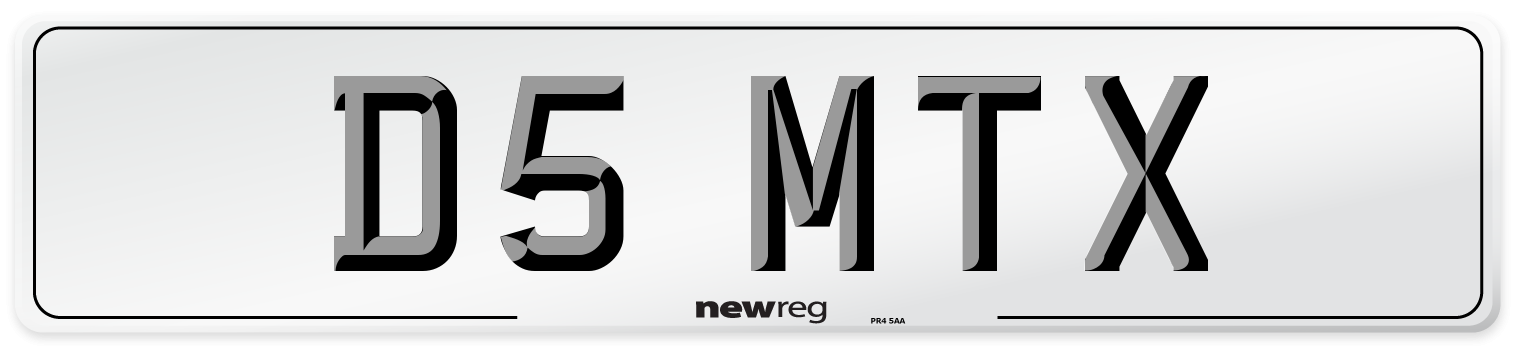 D5 MTX Front Number Plate