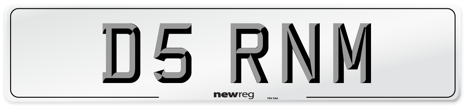 D5 RNM Front Number Plate