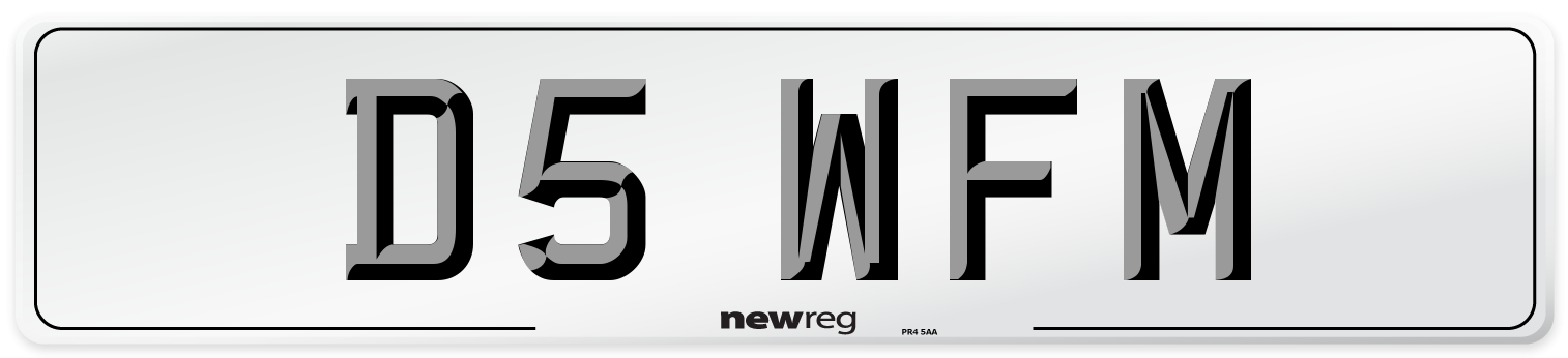 D5 WFM Front Number Plate