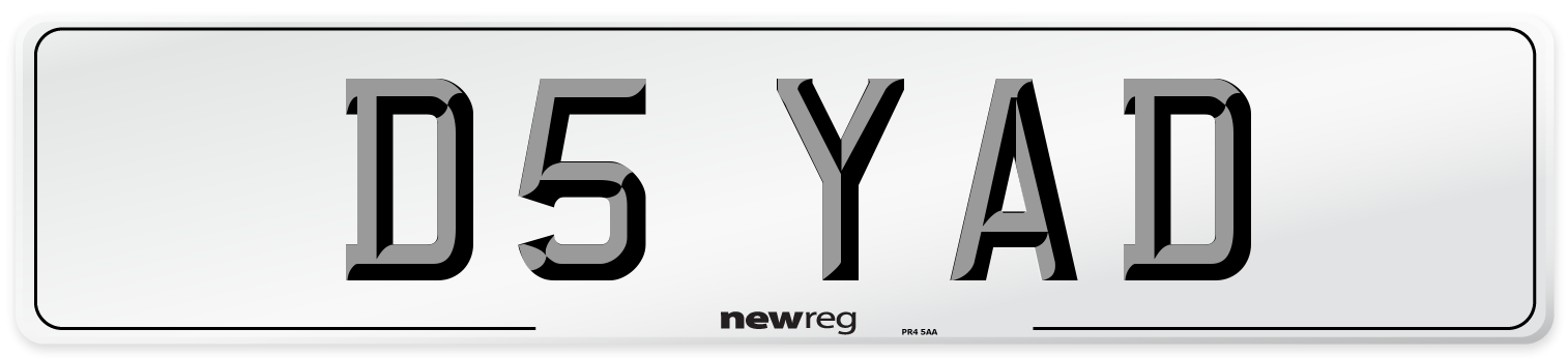 D5 YAD Front Number Plate