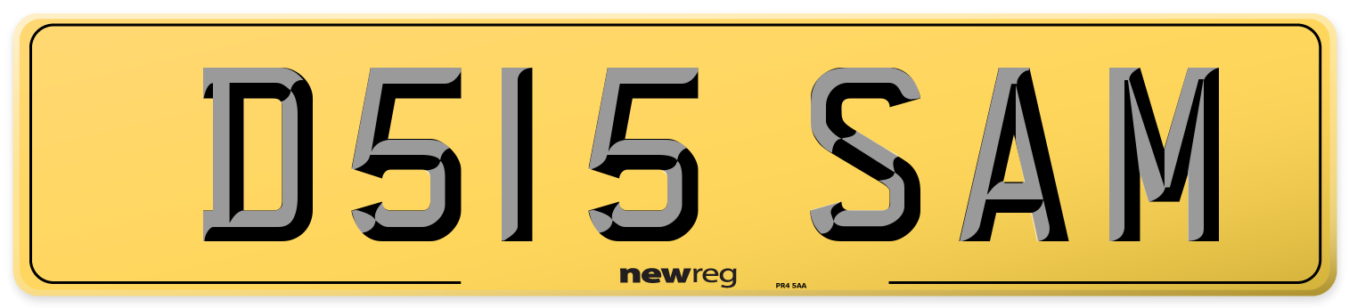 D515 SAM Rear Number Plate
