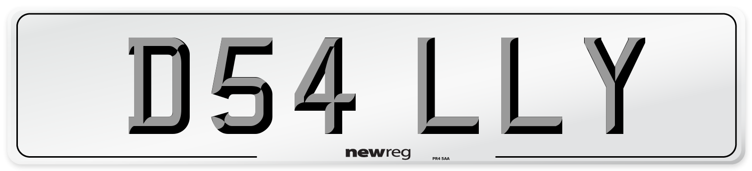 D54 LLY Front Number Plate