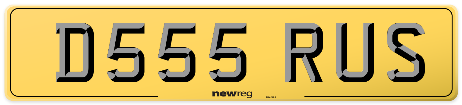 D555 RUS Rear Number Plate