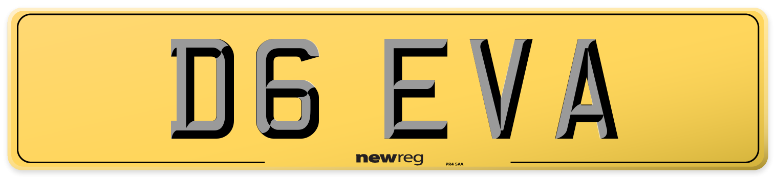 D6 EVA Rear Number Plate