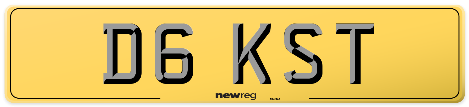 D6 KST Rear Number Plate