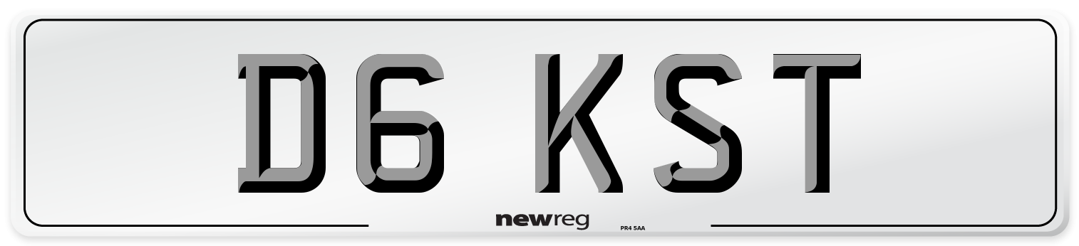 D6 KST Front Number Plate