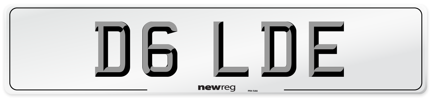 D6 LDE Front Number Plate