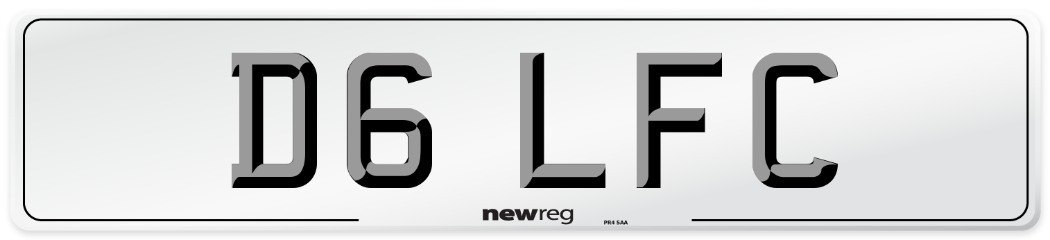 D6 LFC Front Number Plate
