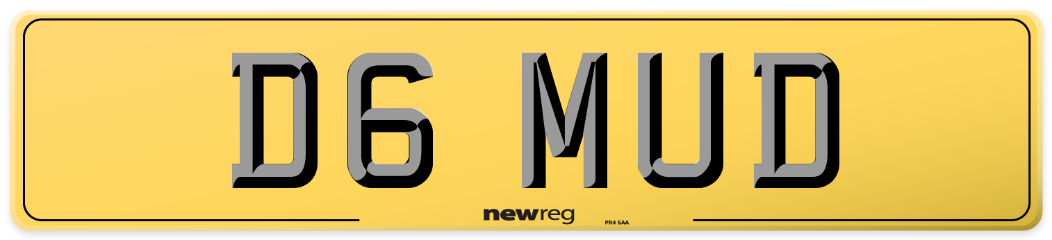 D6 MUD Rear Number Plate