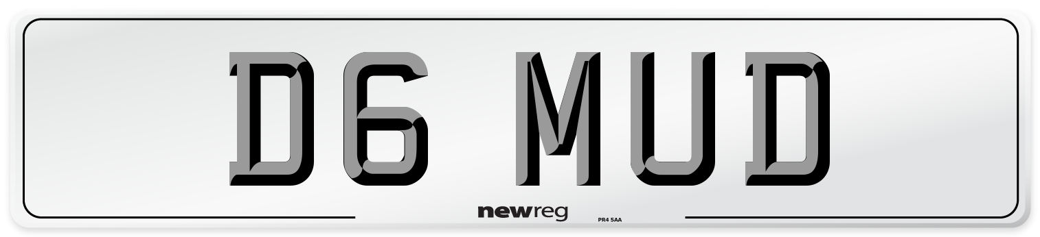 D6 MUD Front Number Plate