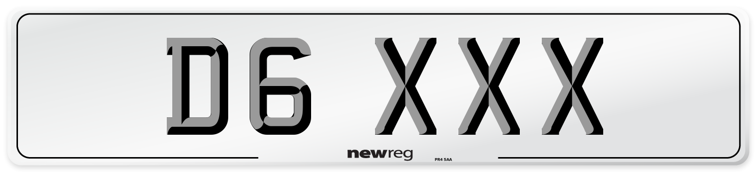 D6 XXX Front Number Plate