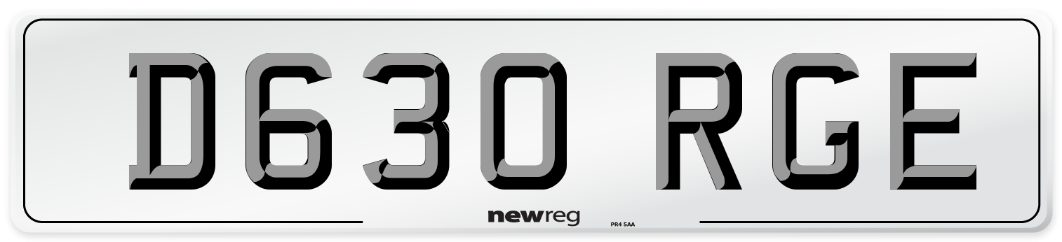 D630 RGE Front Number Plate
