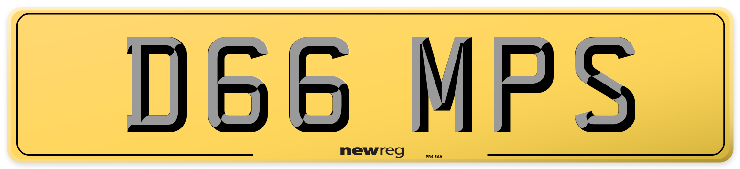 D66 MPS Rear Number Plate