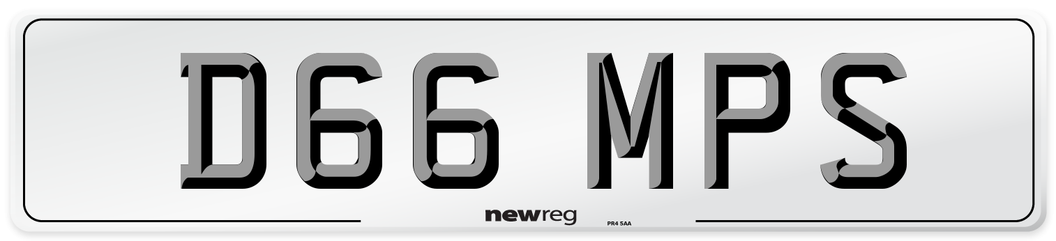 D66 MPS Front Number Plate