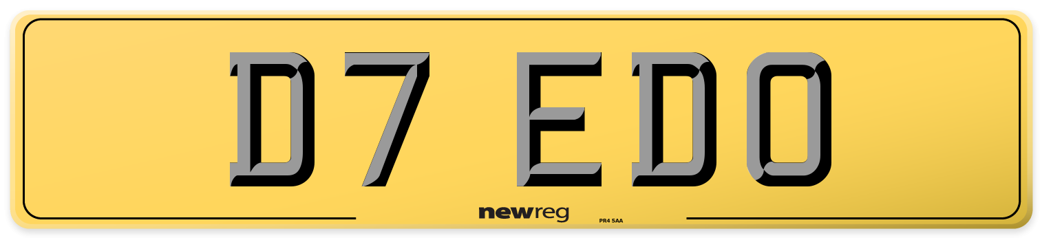 D7 EDO Rear Number Plate