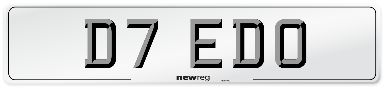 D7 EDO Front Number Plate