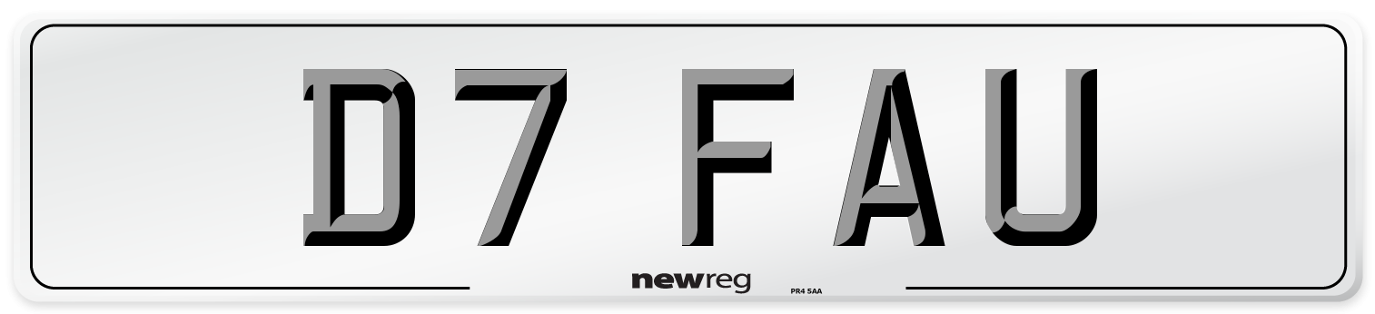 D7 FAU Front Number Plate