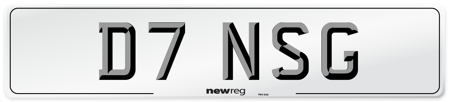 D7 NSG Front Number Plate