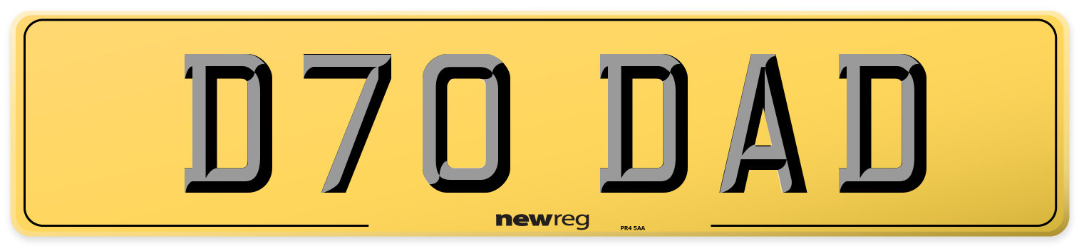 D70 DAD Rear Number Plate