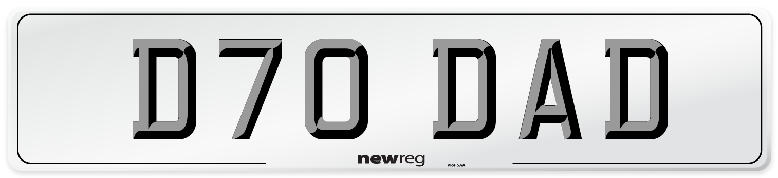 D70 DAD Front Number Plate