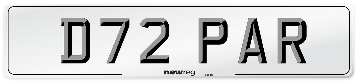 D72 PAR Front Number Plate
