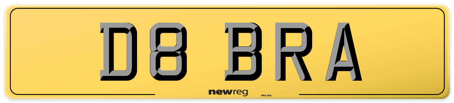 D8 BRA Rear Number Plate