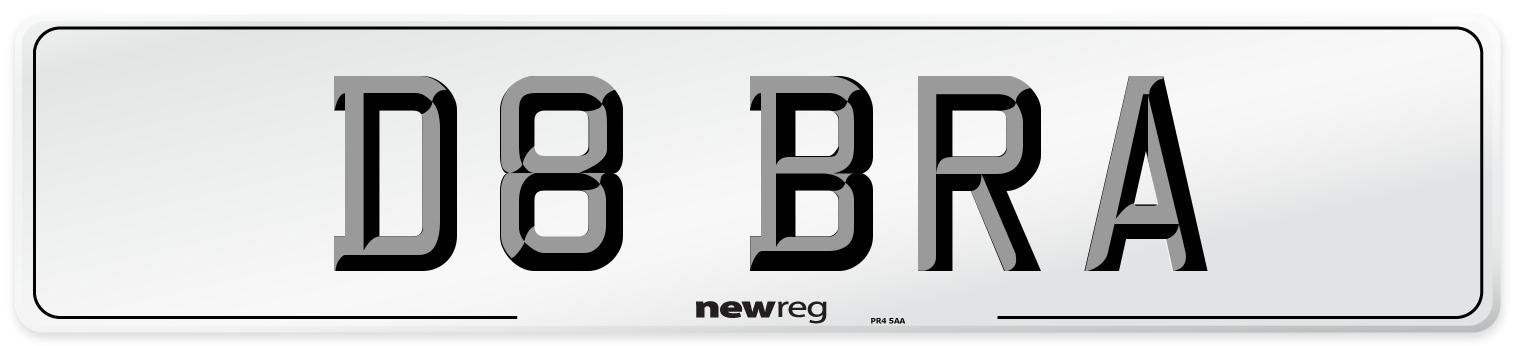 D8 BRA Front Number Plate